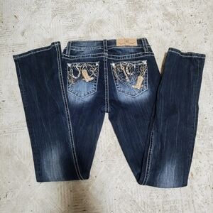 Miss me "Cowgirl" boot cut new design jeans (26"x34")